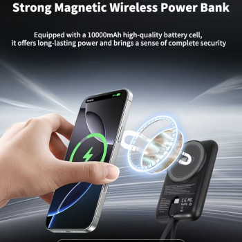 Магнітний Power Bank 10000 mAh з бездротовою та швидкою зарядкою PD 20W