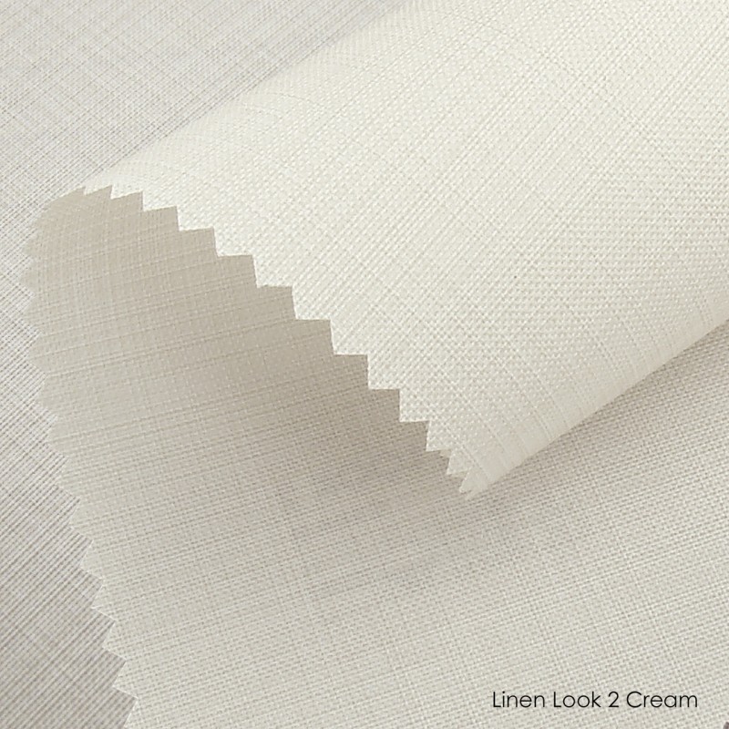 Тканина ролети Linen Look 2 Cream тканина схожа на Льон колір Кремовий. Ролета тканинна кремового кольору