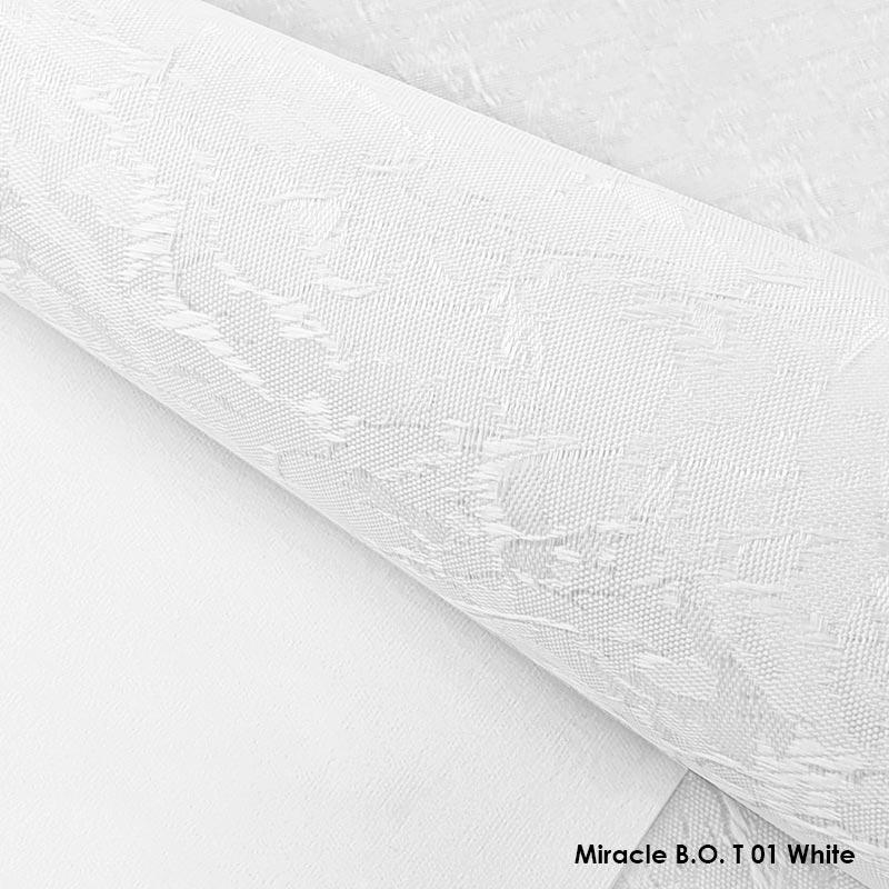 Ролети тканина  Blackout Miracle B.O. T01 White  біла ролета 100% затемнення, тканина мармур