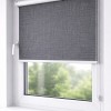 Ролети Linen Look B.O. 6 Dark Grey — темно-сірі рулонні штори Blackout 100% затемнення з текстурою льону