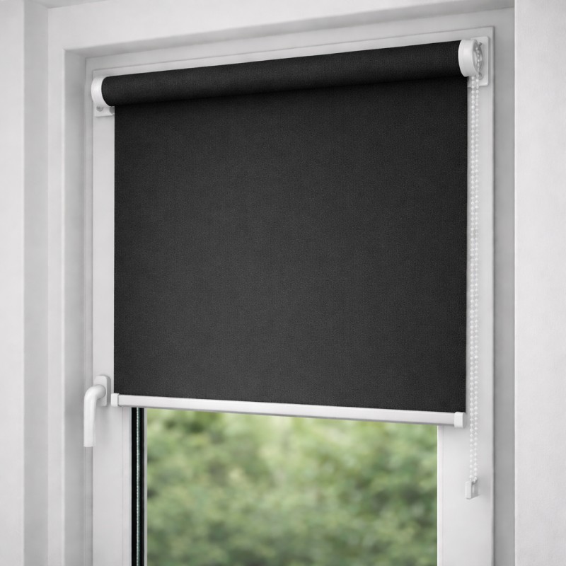 Muenchen B.O. 9092 Black – Преміальна тканина Blackout 100% для ролет, глибокий чорний