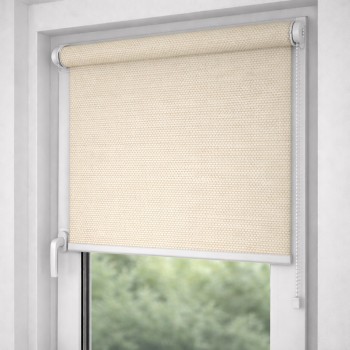 Screen 02 White-Beige – Перфорована тканина Screen для ролет, світлопроникна біло кремова