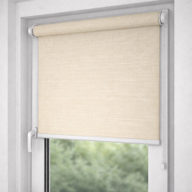 Screen 02 White-Beige – Перфорована тканина Screen для ролет, світлопроникна біло кремова Screen 02 White-Beige – Перфорована тканина Screen для ролет, світлопроникна біло кремова