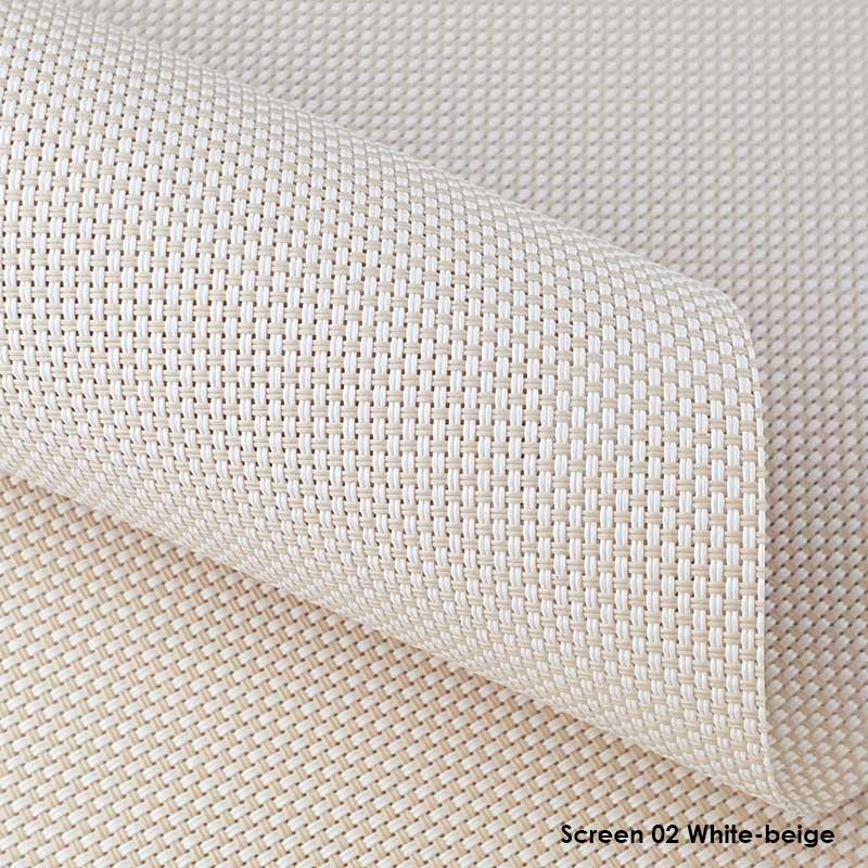 Screen 02 White-Beige – Перфорована тканина Screen для ролет, світлопроникна біло кремова Screen 02 White-Beige – Перфорована тканина Screen для ролет, світлопроникна біло кремова