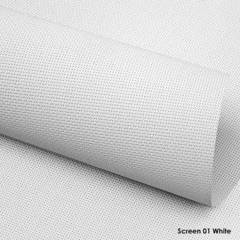 Screen 01 White – Перфорована тканина Screen для ролет, біла світлопроникна