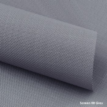 Screen 08 Grey – Перфорована тканина Screen для ролет, сіра світлопроникна з УФ-захистом