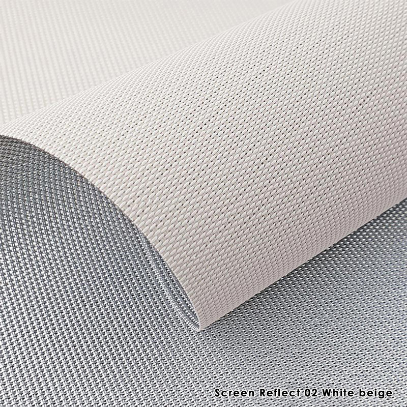 Тканина Screen Reflect 02 White Beige — сонцезахисна тканина screen 3% для рулонних штор, біло-бежевий Тканина Screen Reflect 02 White Beige — сонцезахисна тканина screen 3% для рулонних штор, біло-бежевий