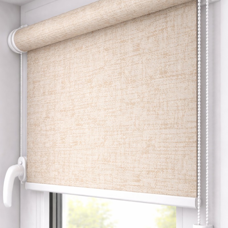 Daub B.O. 01 Beige — тканина Blackout для ролет, фактурний беж, світлозатемнення до 100% Daub B.O. 01 Beige — тканина Blackout для ролет, фактурний беж, світлозатемнення до 100%