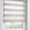 Тканина для рулонних штор День-Ніч BH 1405 Grey Flax — сірий льон, фактура натуральної тканини