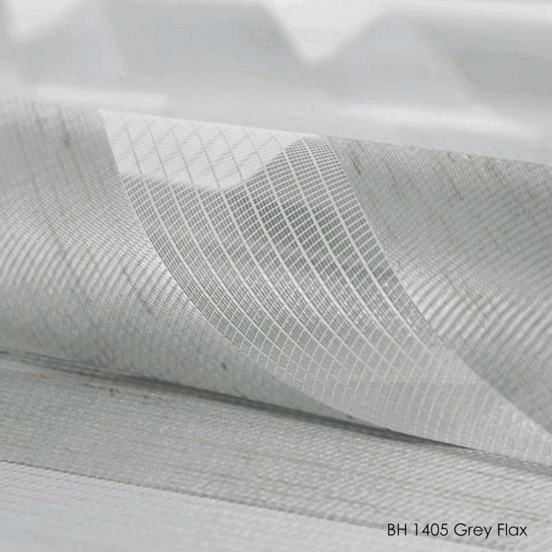 Тканина для рулонних штор День-Ніч BH 1405 Grey Flax — сіра тканина зебра для ролет