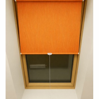 Grass 2232 Orange — фактурна сонцезахисна тканина помаранчевого кольору на мансардні вікна. Ролетна система на вікно для мансарди