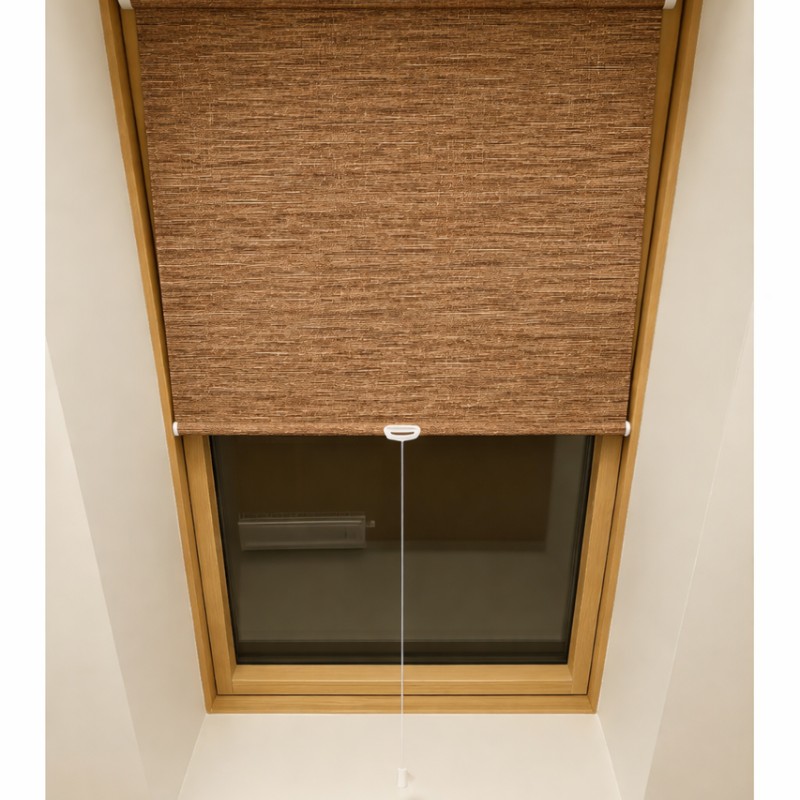 Тканина для мансардних ролет SkyLine — Aruba Teak 225. Ролета на мансардне вікно колір Тік