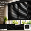 Дерев’яні жалюзі Paulownia Black 920 чорні, ламель 50 мм — натуральне дерево